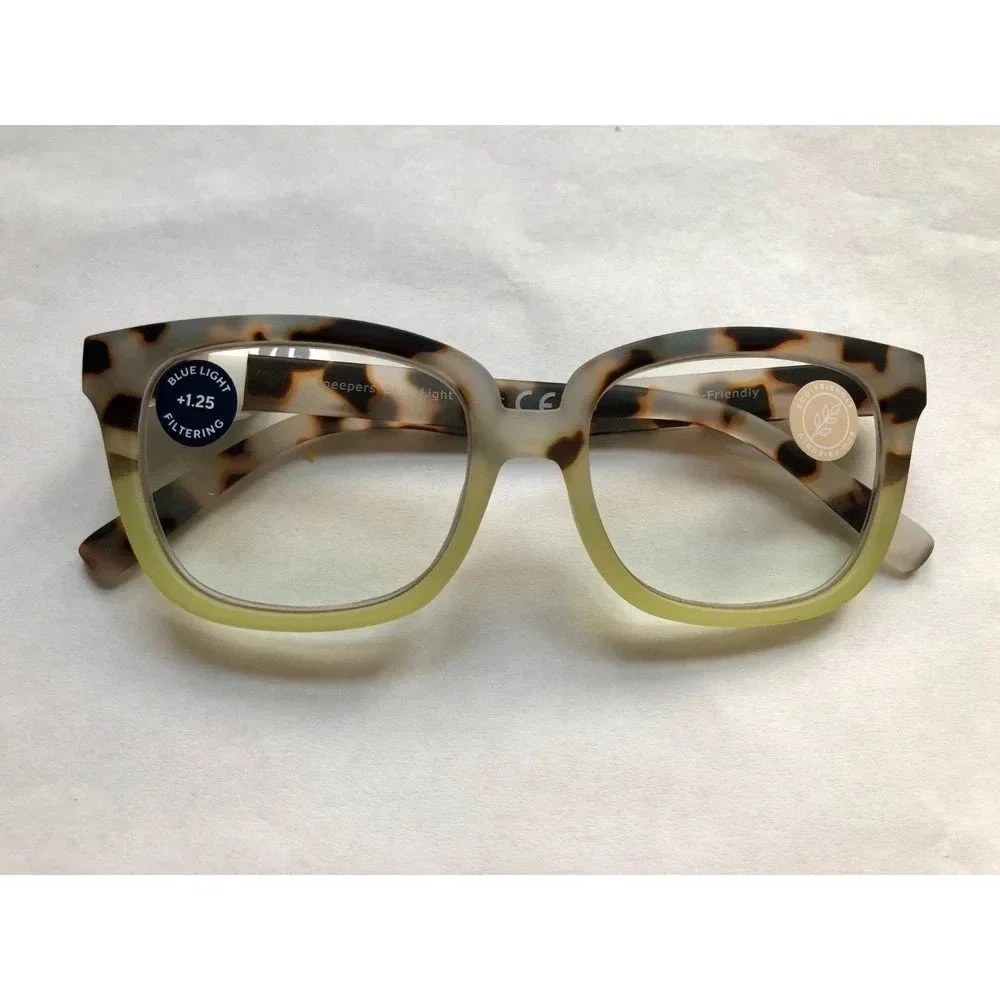 NEW ATHENS CHAI TORTOISE MATCHA PEEPERS BLUE‎ LIGHT READING GLASSES +1.25